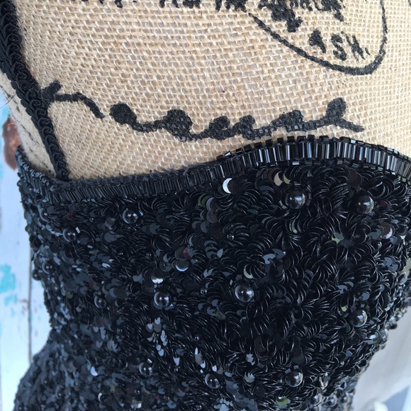 Adrianna Papell Black Sequin Strapless Top - Picture 7 of 8